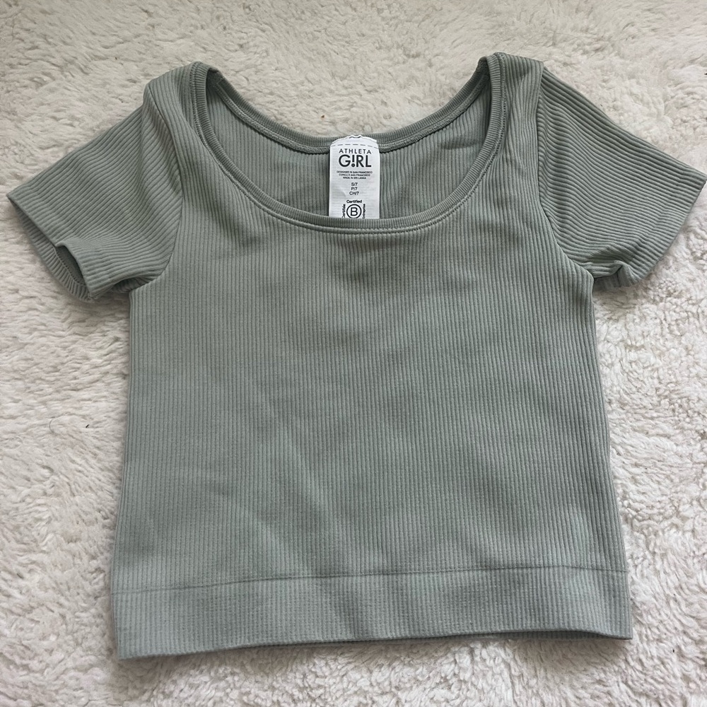 Athleta Girl Rise Above Rib Crop Tee